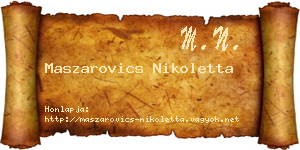 Maszarovics Nikoletta névjegykártya